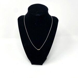 Dogeared Three Wishes Birthday Necklace Silver Chain 3 Gold Foil Balls